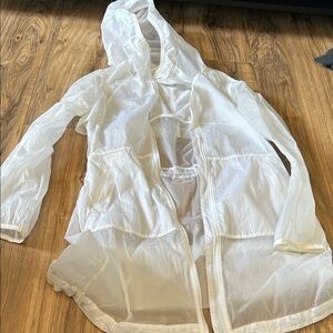 lululemon athletica Sheer White Hooded Utility Jacket
